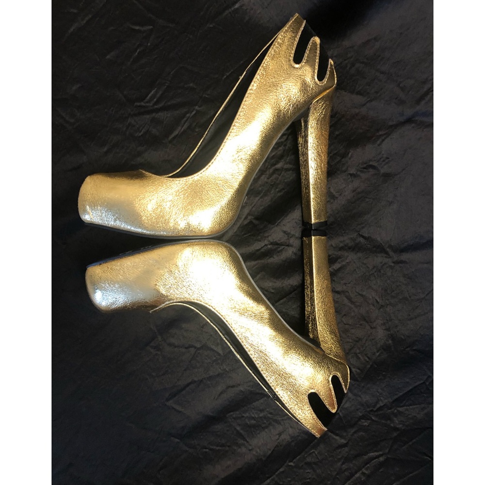 GOLDEN FOIL Platform “Thick” Stiletto Shoes -Qupid